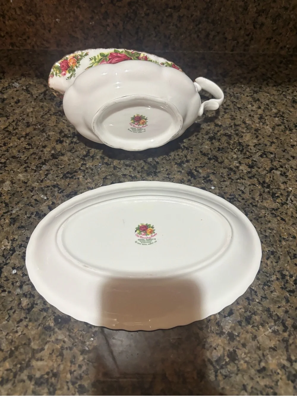 Vintage Royal Albert Old Country Rose Creamer, Sugar Bowl & Gravy Boat Set